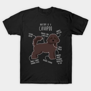 Chocolate Cavapoo Dog Anatomy T-Shirt